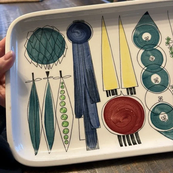 1956 MCM Serving Platter Picknick Rorstrand Sweden Marianne Westman #33 Ovenware - Picture 3 of 11